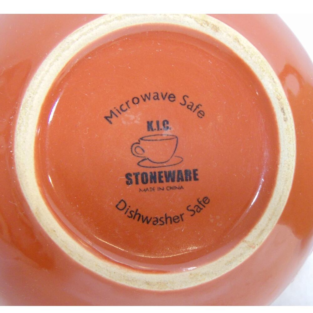 Soup Bowls With Handles KIC Stoneware Chili Green Brown 5" Embossed Letters VTG - Picture 11 of 11